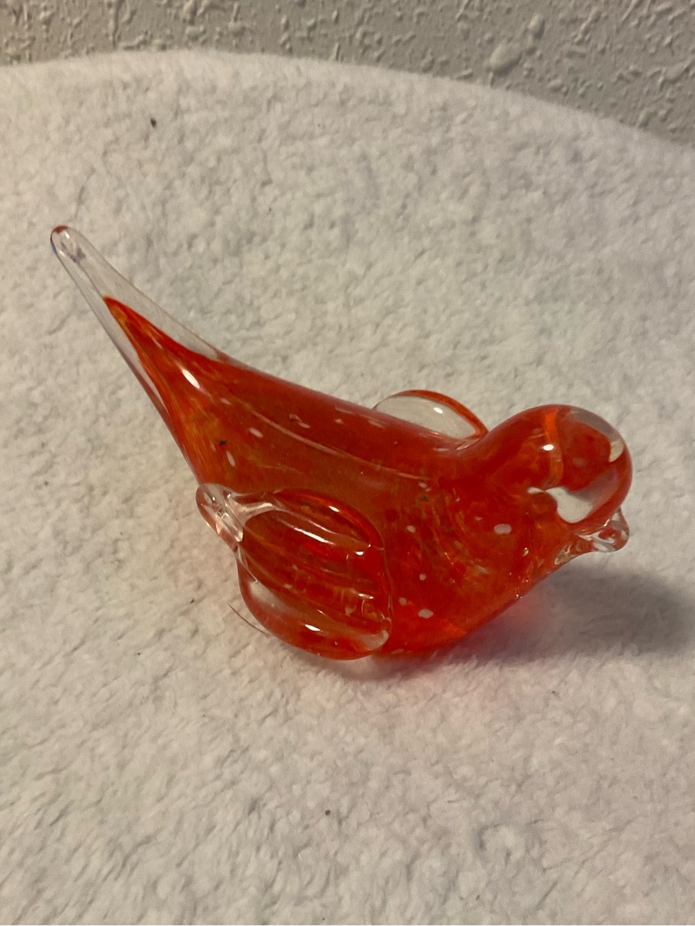Murano-Style Hand-Blown Art Glass Bird